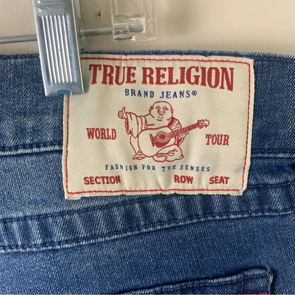 True Religion Rocco SN Flap Relaxed Skinny Men’s Jeans 36 Medium Tidal Wash
